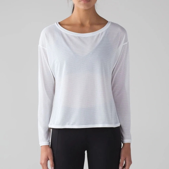 White Striped Women's Top - Picture 3 of 9